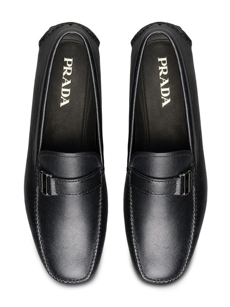 prada men's loafers black|Prada driving loafers men's.